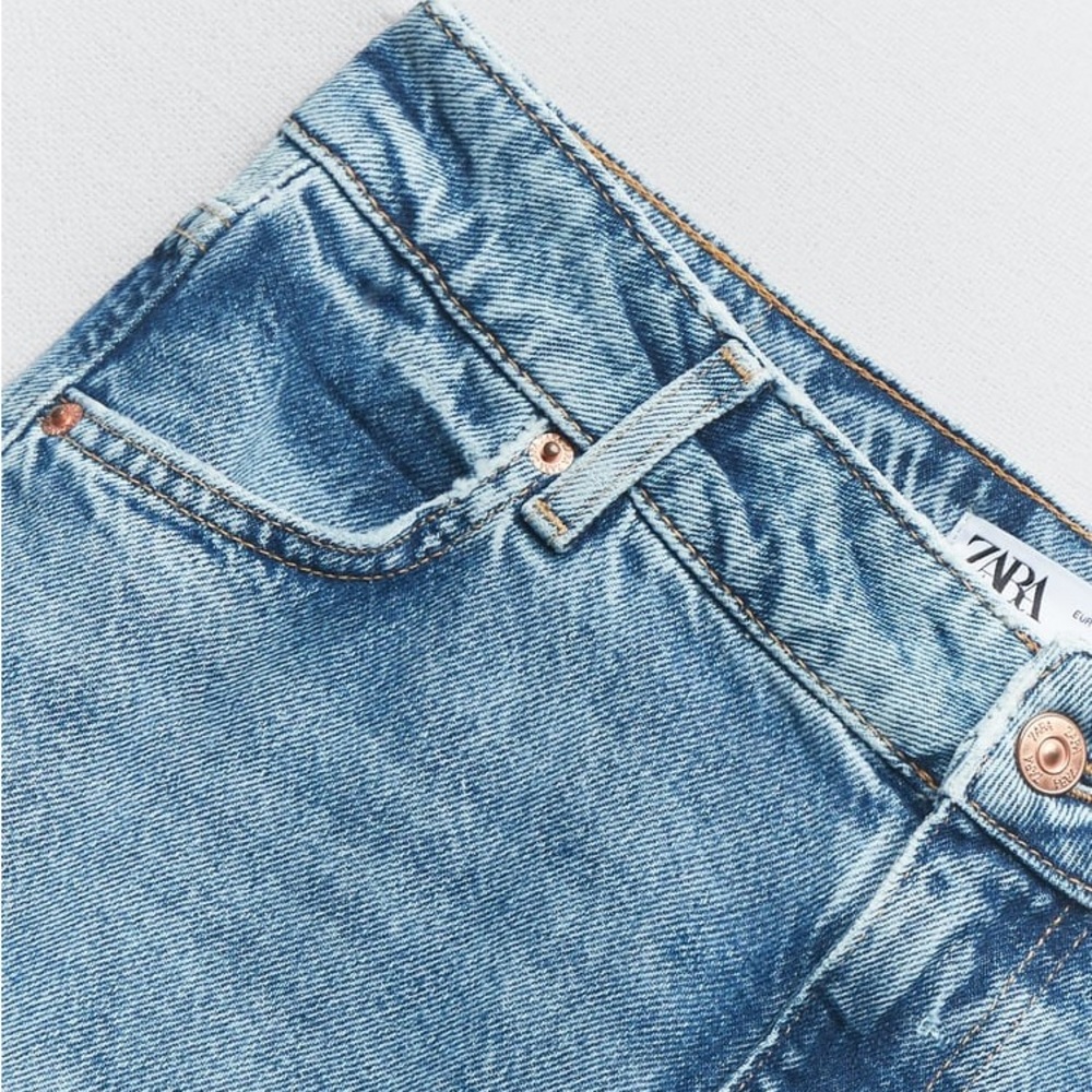 ZARA Z1975 BACK SLIT DENIM SKIRT - Picture 4 of 12